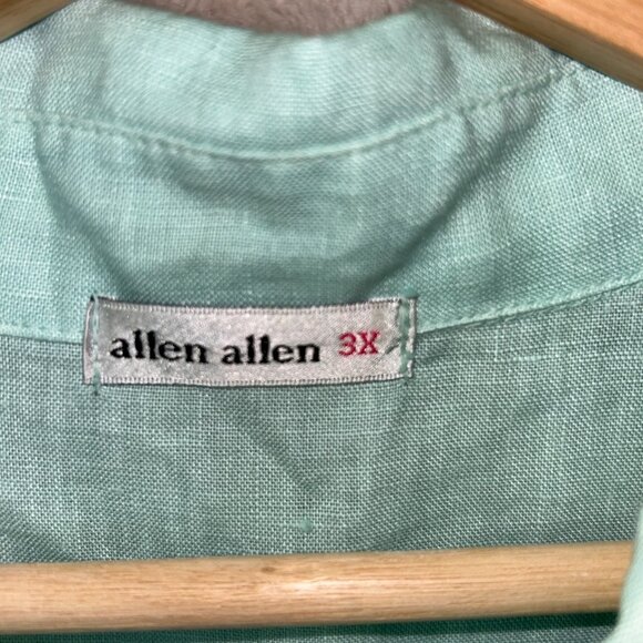 Allen Allen Mint Green Linen Sleeveless Top Womens 3X, 56" Chest - Picture 6 of 11